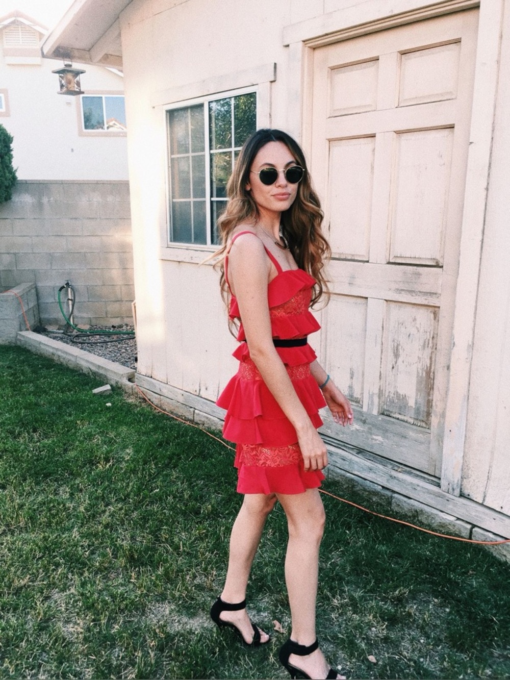 New! FOR LOVE & LEMONS • Chianti Tank Mini Dress in Red Hot